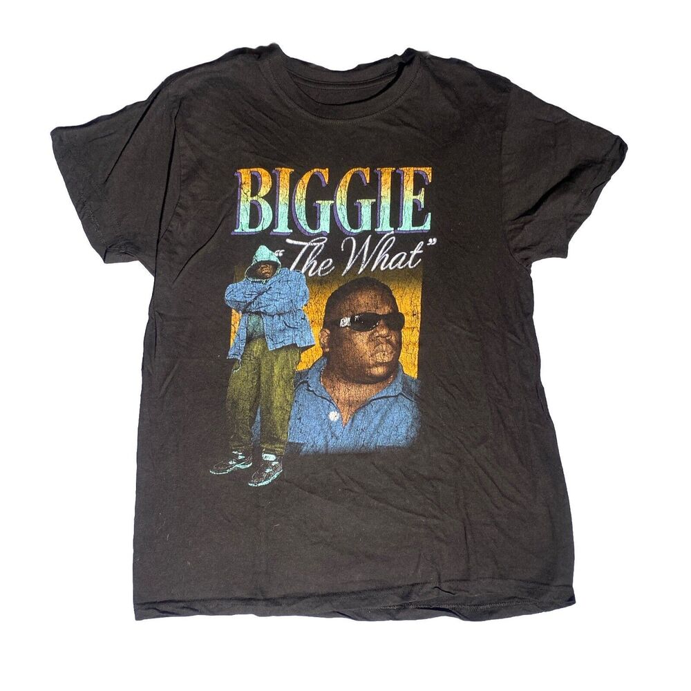 Notorious BIG Biggie Smalls Black T-Shirt Sz Large “The What”